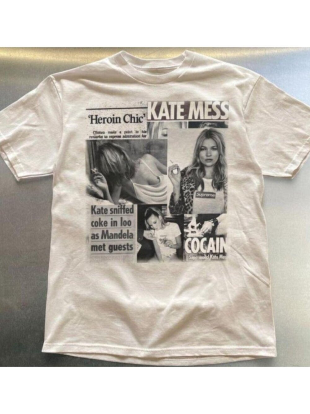 Kate Moss Chic white t-shirt Brand unisex